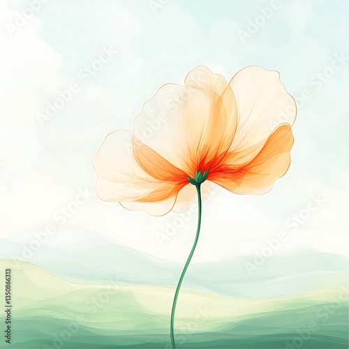 Pastel Poppy for Gentle Hillscape.