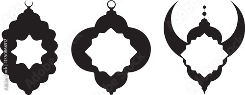 Islamic arabesque frame vector art icons, and graphics design.