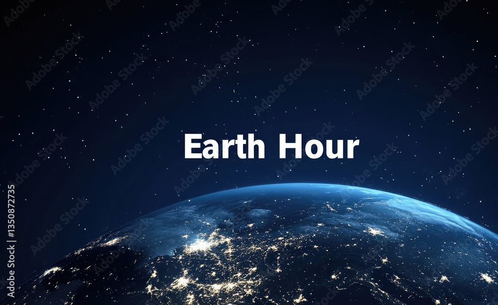 Fototapeta premium Earth Hour Banner: