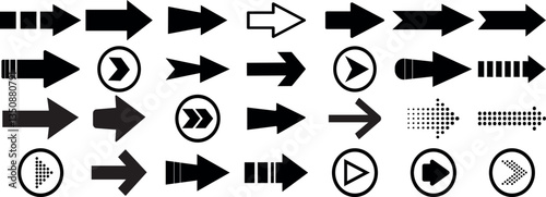 Black arrow icon set, and various style arrow icon set isolated. Various of simple  arrows collection, and Vector arrow illustration.