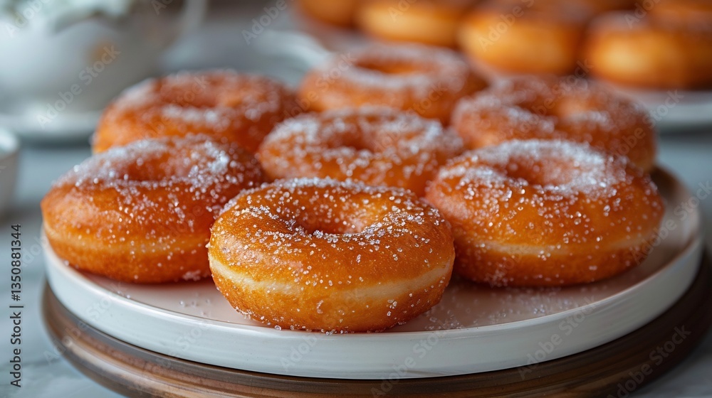 Nepalese sel roti sweet rice doughnuts circular shape stacked on white ceramic plate Nepalese sel roti sweet rice doughnuts circular shape stacked on white ceramic plate