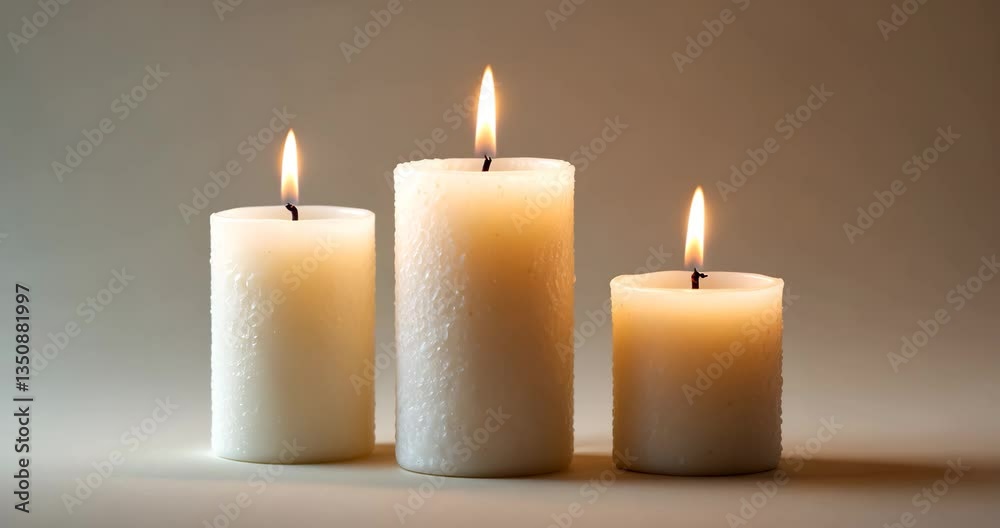 Aromatic candles lit against a colorful backdrop Aromatic candles lit against a colorful backdrop