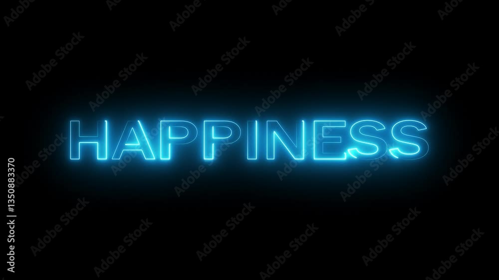 Neon Text Animation on Black Background. Neon Text Animation on Black Background.
