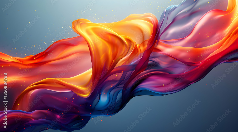 Fototapeta premium Abstract Colorful Flowing Fabric Design