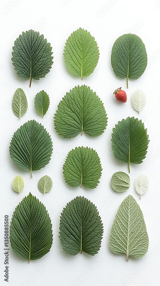 Fototapeta premium Assorted Strawberry Leaves