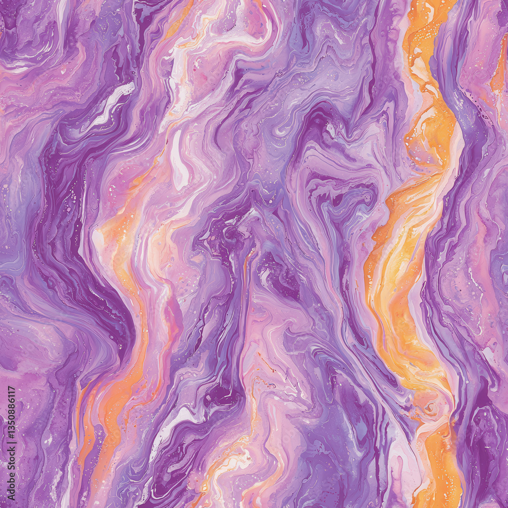 Seamless pattern Vibrant watercolor marble pattern with purple, pink, and orange swirls creating luxurious texture, Seamless pattern for textile and tile decoration Seamless pattern Vibrant watercolor marble pattern with purple, pink, and orange swirls creating luxurious texture, Seamless pattern for textile and tile decoration