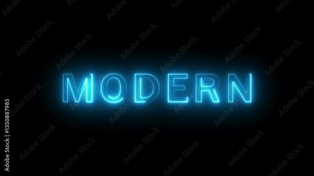 Neon Text Animation on Black Background. Neon Text Animation on Black Background.