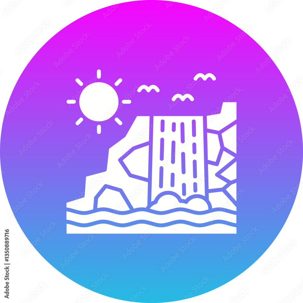 Obraz premium Waterfall Icon