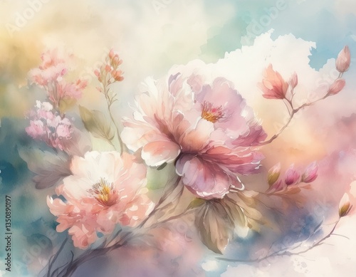 Arrivée du printemps, illustration de fond élégante et abstraite