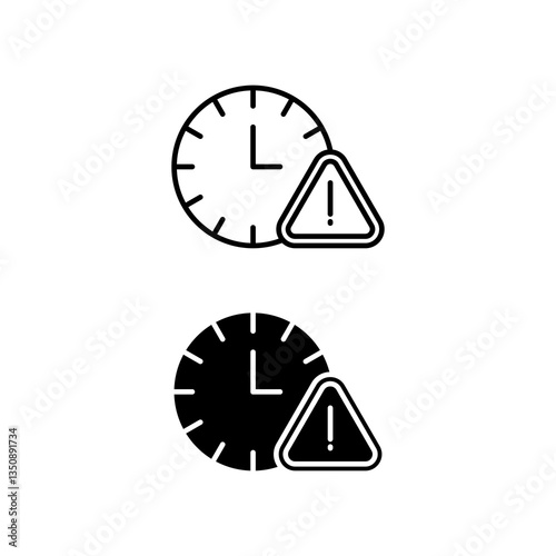 procrastination icon. with line style and black fill. isolated on white editable background.