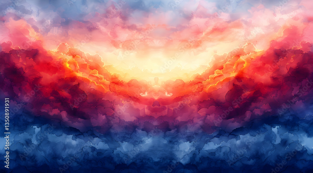 Fototapeta premium Colorful Dramatic Sky Sunset Sunrise Painting