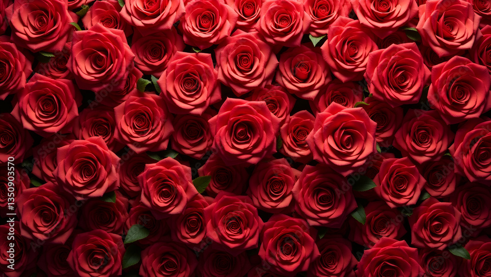 Stunning Top View Red Roses Pattern Wallpaper for Floral Decor Stunning Top View Red Roses Pattern Wallpaper for Floral Decor