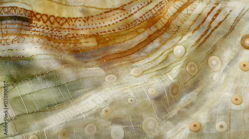 Artistic painting featuring circles and lines in dynamic patterns that evoke emotion and creativity through colorful abstract design.
