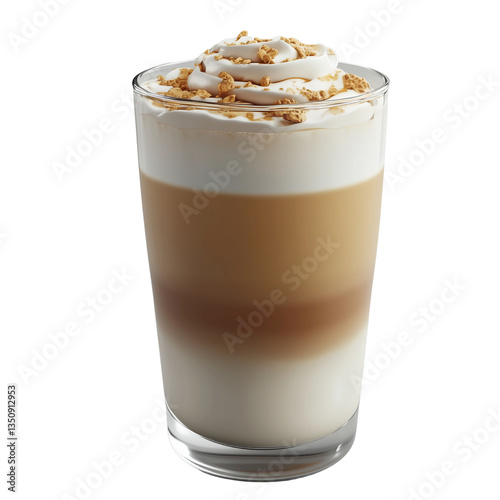 Wallpaper Mural A layered coffee drink with whipped cream and golden sprinkles, isolated on white background and transparent background Torontodigital.ca