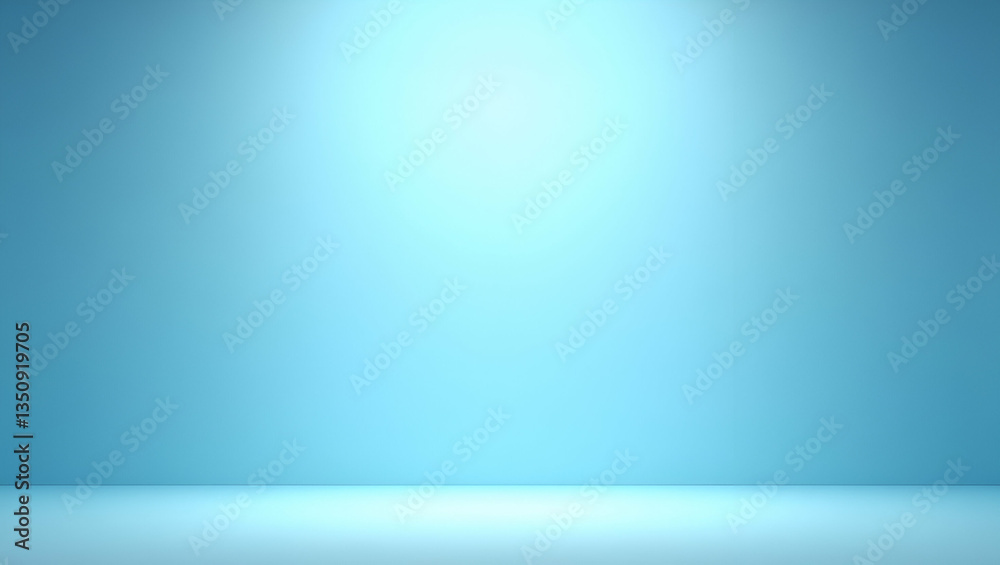 Empty Light Blue Room with Gradient Background: Abstract Effects for Christmas, Valentine's Day & New Year Empty Light Blue Room with Gradient Background: Abstract Effects for Christmas, Valentine's Day & New Year