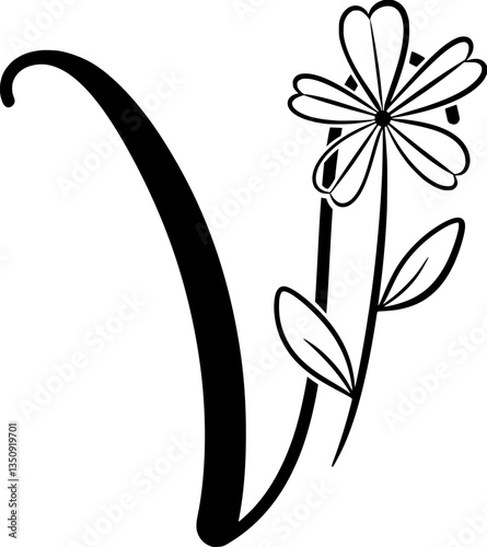 Letter Flower V