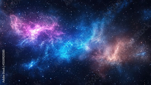 Wallpaper Mural A breathtaking view of a nebula, showcasing vibrant hues of pink, blue, and purple against a backdrop of countless stars.  The cosmic dust and gas create a mesmerizing spectacle of celestial beauty. Torontodigital.ca