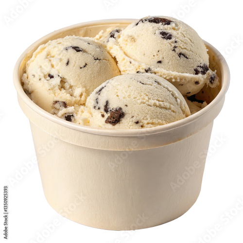 A tub of creamy cookies and cream ice cream