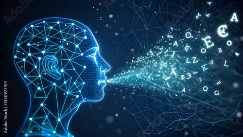 Digital Network Communication and AI Connection.