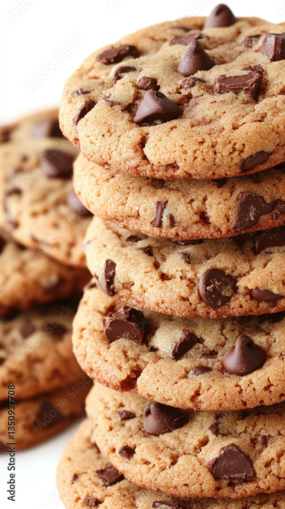 a stack of warm chocolate chip cookies with visible melted chocolate chunks a stack of warm chocolate chip cookies with visible melted chocolate chunks