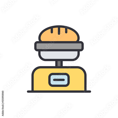 Weight scale colored icons, minimalist vector illustration ,simple transparent graphic element .Isolated on white background