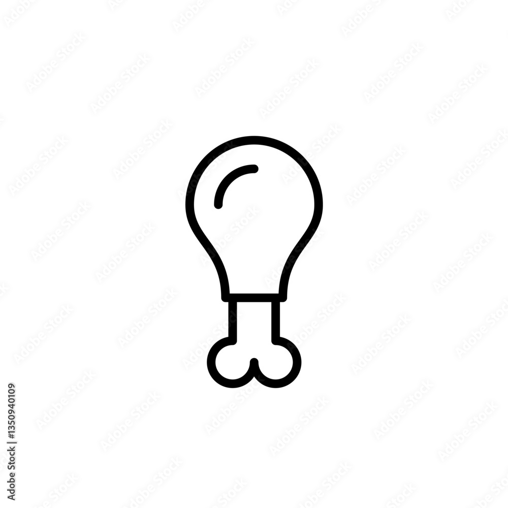 Chicken drumstick. Fast food, fried poultry. Groceries meat shopping. Delivery and take out. Pixel perfect, editable stroke vector icon Chicken drumstick. Fast food, fried poultry. Groceries meat shopping. Delivery and take out. Pixel perfect, editable stroke vector icon