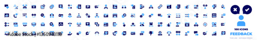 100 Feedback Icons Collection. Bold style. Duotone colors. like, satisfaction, satisfied, rating, feedback, goodreview, rate, complaint, review, evaluation