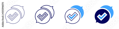 Feedback criteria icon in 4 different styles. Thin Line, Line, Bold Line, Duotone. Duotone style. Editable stroke