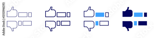 Feedback debugging icon in 4 different styles. Thin Line, Line, Bold Line, Duotone. Duotone style. Editable stroke