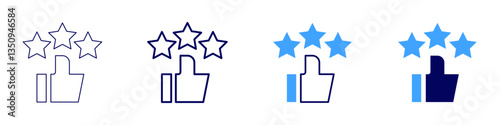 Feedback deployment icon in 4 different styles. Thin Line, Line, Bold Line, Duotone. Duotone style. Editable stroke