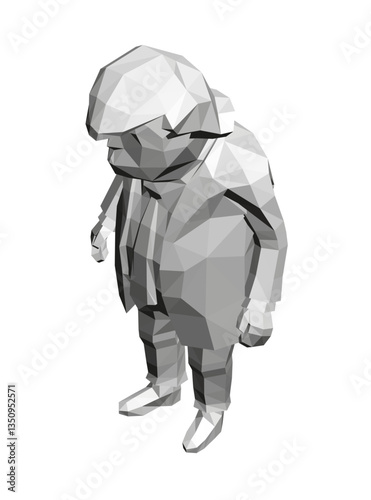 A man in a suit is standing in a room. He is looking down and he is sad