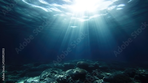 Wallpaper Mural Sunlight piercing the deep ocean Torontodigital.ca