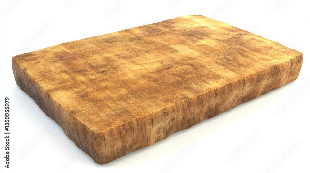 A rustic wooden cutting board with a rich texture, set against a bright, neutral background A rustic wooden cutting board with a rich texture, set against a bright, neutral background
