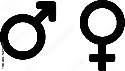 Simple vector icon gender male, female
