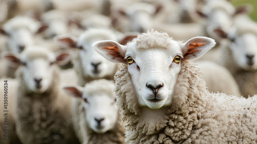 presence of both livestock and meadows represents harmonious relationship between happy sheep, lush fields, and crucial role they play in agriculture and pastoral customs presence of both livestock and meadows represents harmonious relationship between happy sheep, lush fields, and crucial role they play in agriculture and pastoral customs