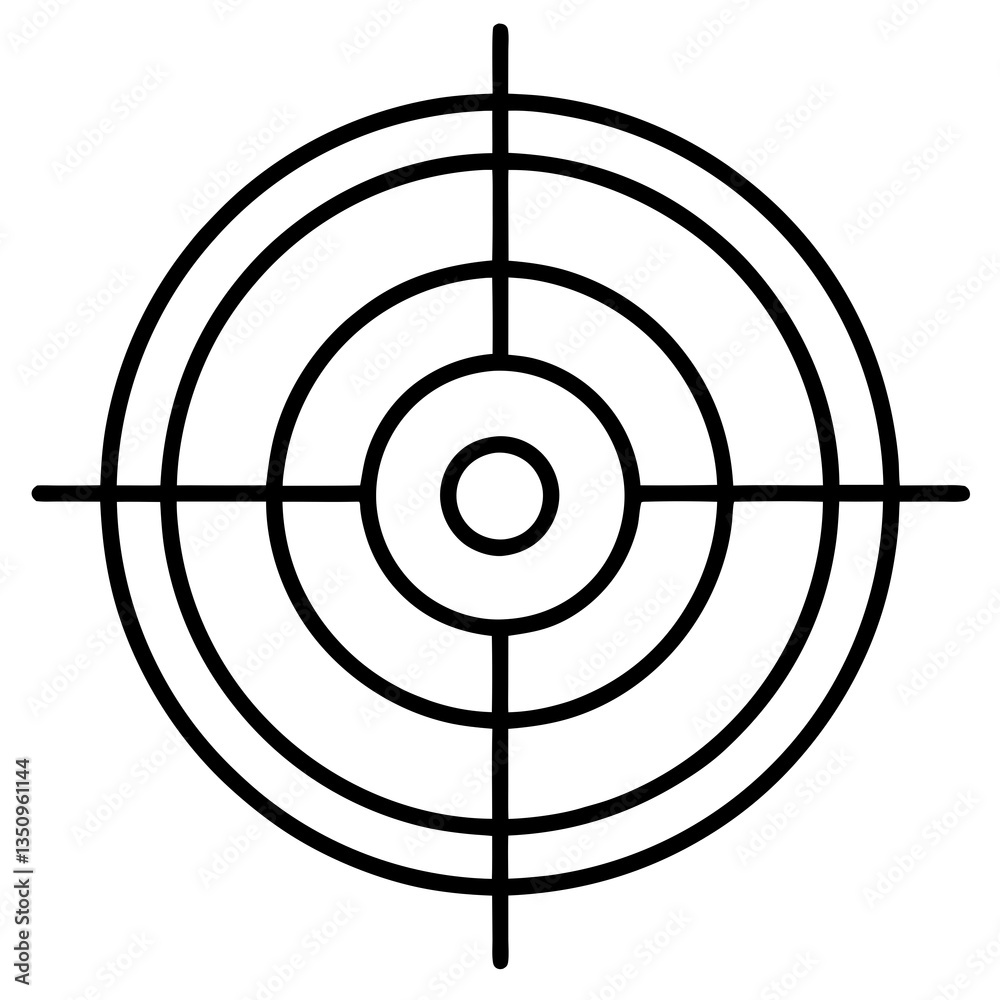 Target Silhouette Icon Clean Lines Vector Target Silhouette Icon Clean Lines Vector
