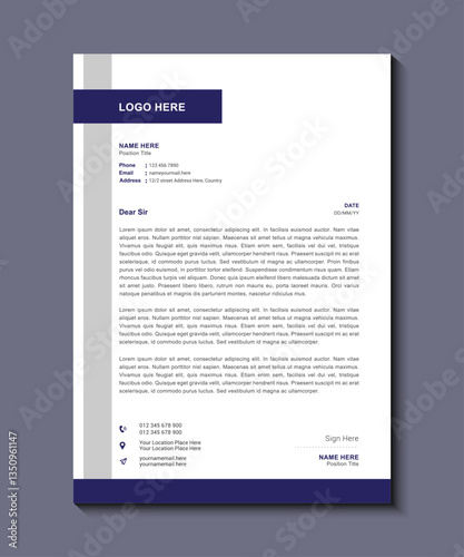 Corporate modern letterhead design template design. Corporate letterhead template, Company letterhead design, Office, Professional, Business, Vector illustration. Business Letterhead Bundle.