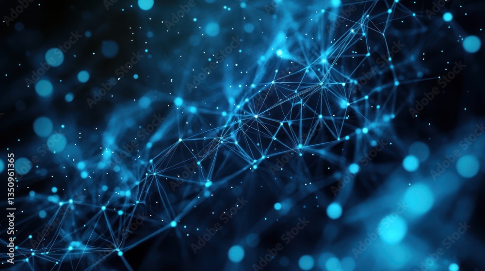Obraz premium Abstract network of connections in dark space. Possible use Background graphic for a presentation