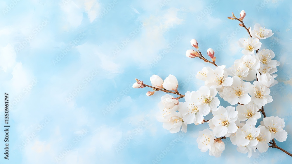 Spring flora blooming white flowers against blue sky nature photography serene environment Spring flora blooming white flowers against blue sky nature photography serene environment