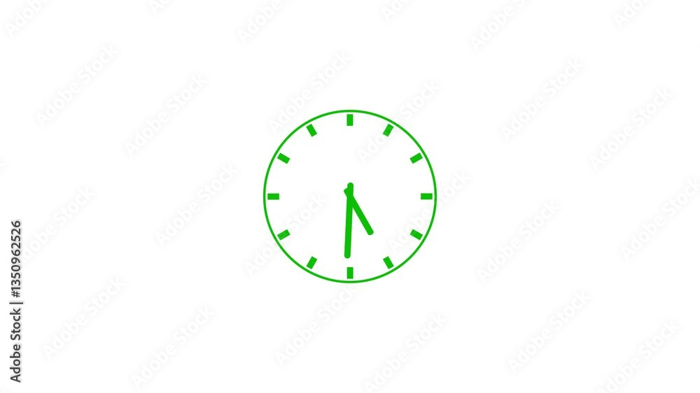 clock icon 4k animation on white background.Clock with moving arrows. clock icon 4k animation on white background.Clock with moving arrows.
