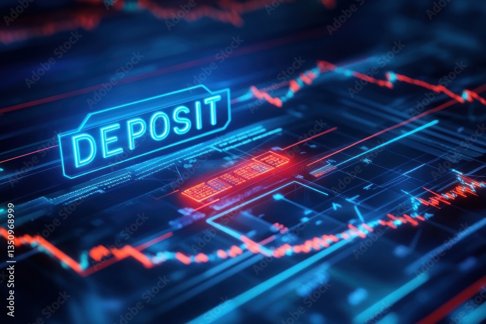 A futuristic banking concept with A futuristic banking concept with