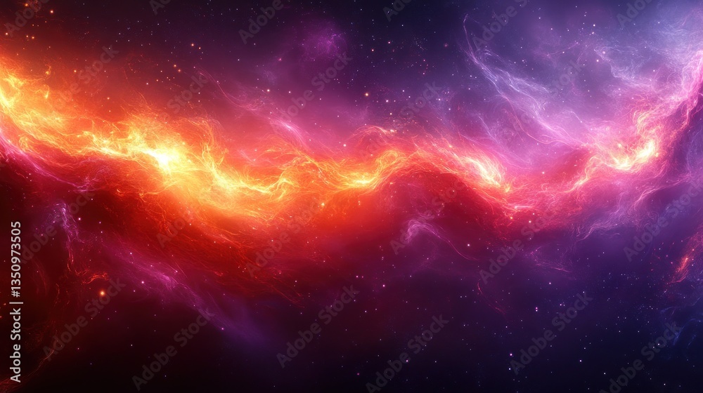 Naklejka premium Cosmic nebulae, fiery swirls in space