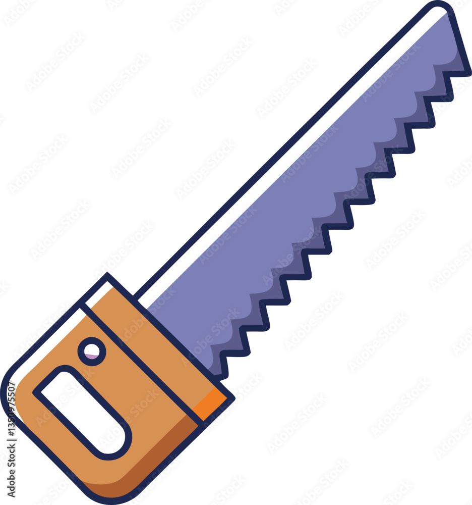 Hand saw icon with wooden handle and teeth, A simple hand saw with a wooden handle and jagged metal teeth, commonly used for cutting wood or materials.
Hand saw icon with wooden handle and teeth, A simple hand saw with a wooden handle and jagged metal teeth, commonly used for cutting wood or materials.