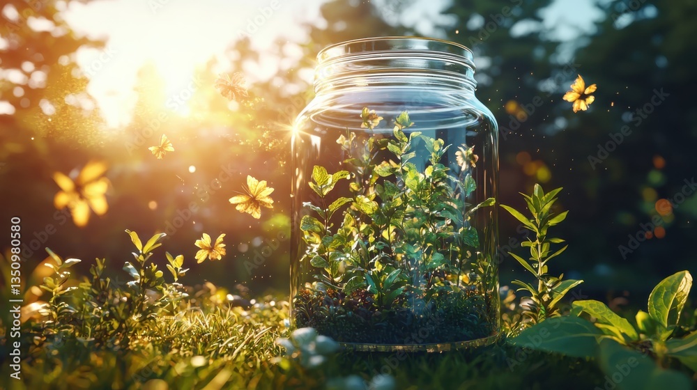 Fresh herb blend in a jar nature setting captivating image outdoor environment close-up view natural vitality concept Fresh herb blend in a jar nature setting captivating image outdoor environment close-up view natural vitality concept