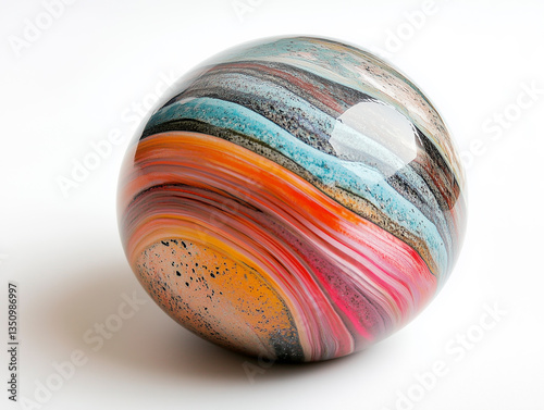 High-resolution close-up of a contemporary paperweight for advertisement purposes, emphasizing textures and colors.
