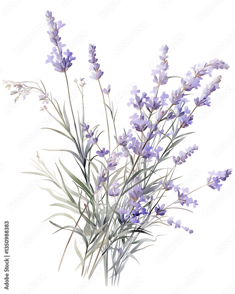 Naklejka premium Creative 2D Doodle Floral Illustrations on White Background