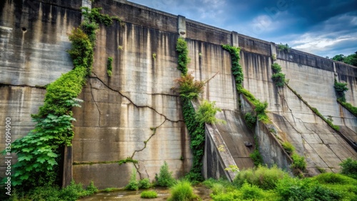 Wallpaper Mural Ancient Concrete Structure Overgrown with Lush Vegetation, Showing the Passage of Time and Nature's Resilience Torontodigital.ca