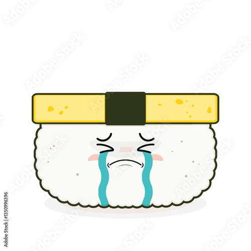 tamago sushi crying face cartoon cute