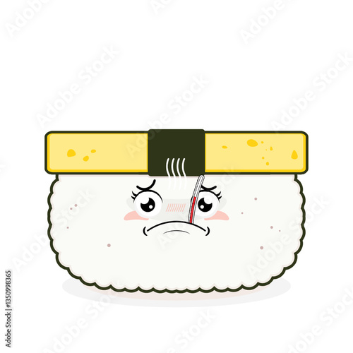 tamago sushi sick face cartoon cute