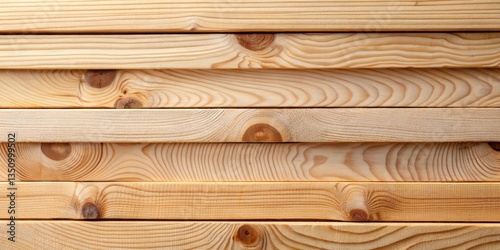 Obraz na płótnie Detailed wooden tongue groove boards stacked horizontally on a wooden surface, showing the intricate details of each board and the natural texture of the wood, close-up, timber w salonie